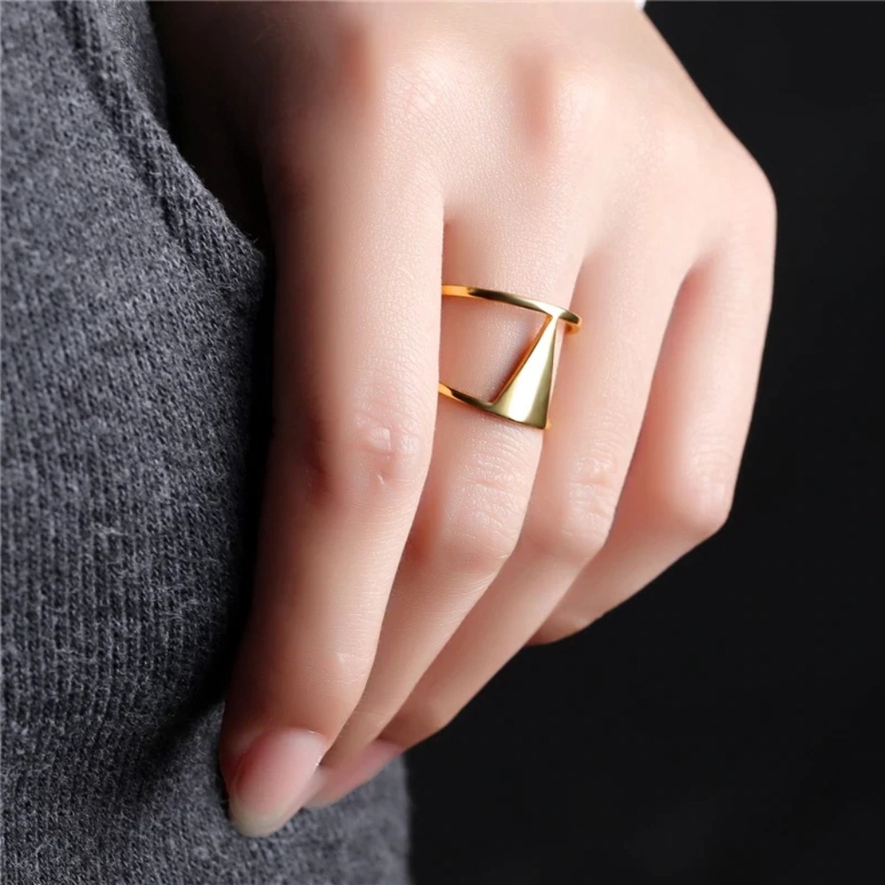 STAINLESS STEEL NAYOMI ABSTRACT RING - Picture 8 of 10